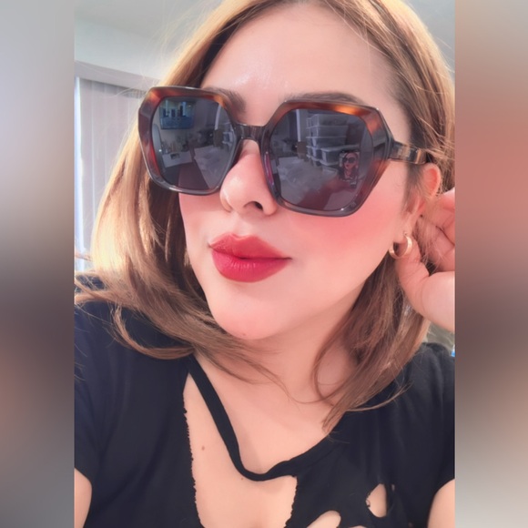 SALE✨CHRISTIAN DIOR blonde Havana DiorMidnight S2F Geometric Sunglasses - Picture 15 of 17